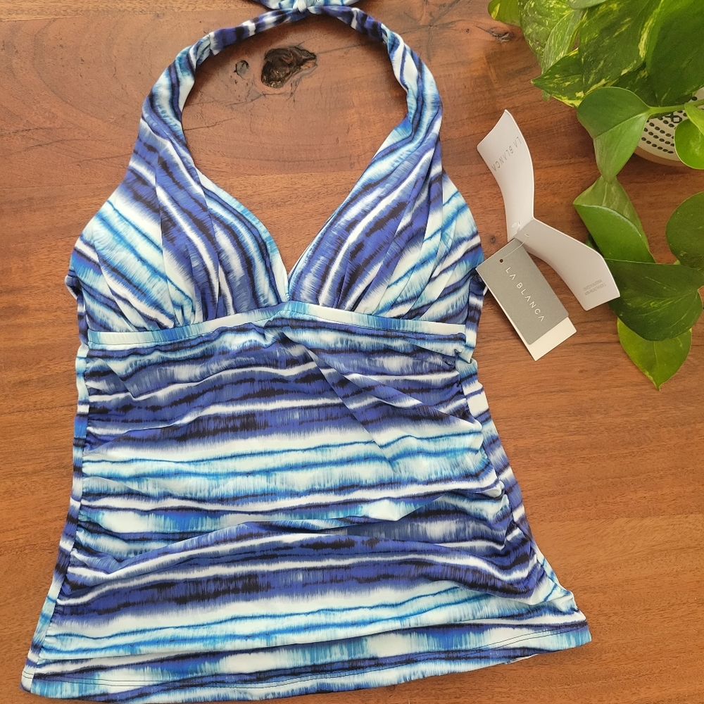 NWT La Blanca halter tankini swim top!